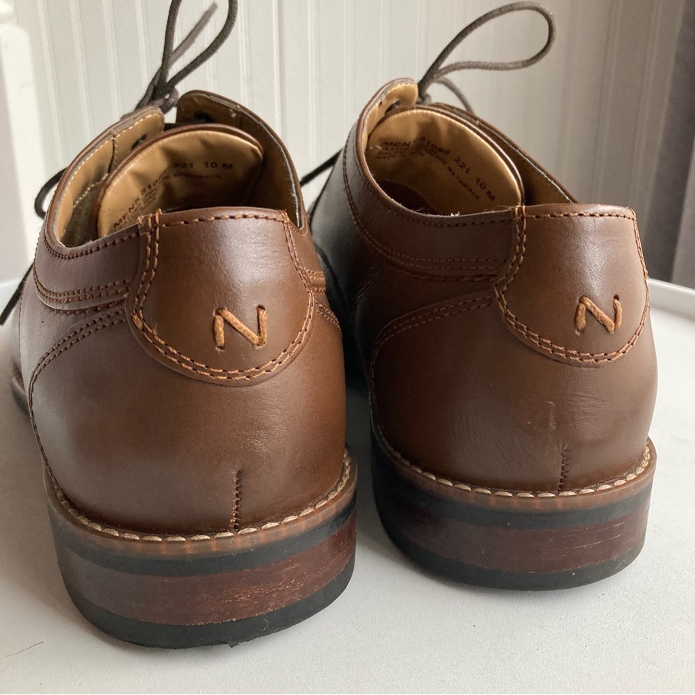Size 10 M Nunn Bush Men's Westwood Flex Lace Up Oxfords Brown Dress shoes - Picture 5 of 11